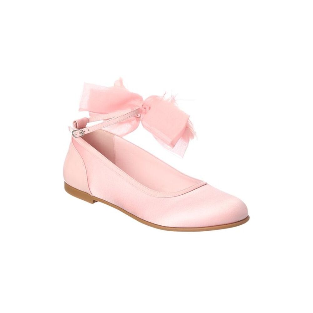 Christian Louboutin Girls Ballet Satin & Patent Flat, Pink